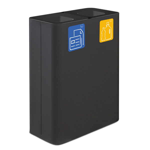  Contenitore gettacarte Pure- 60x30x80 cm - 120 L - nero - Stilcasa 
