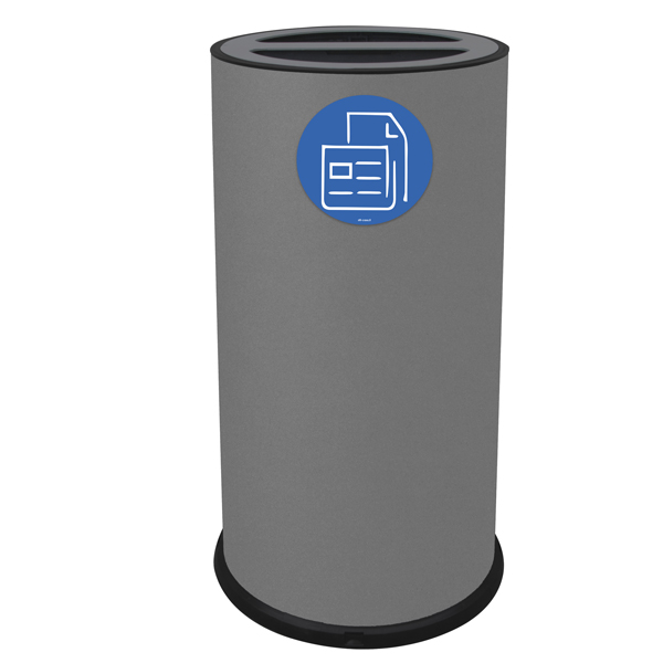  Contenitore tondo per raccolta differenziata - 2 scomparti - 70 L - grigio - Stilcasa 