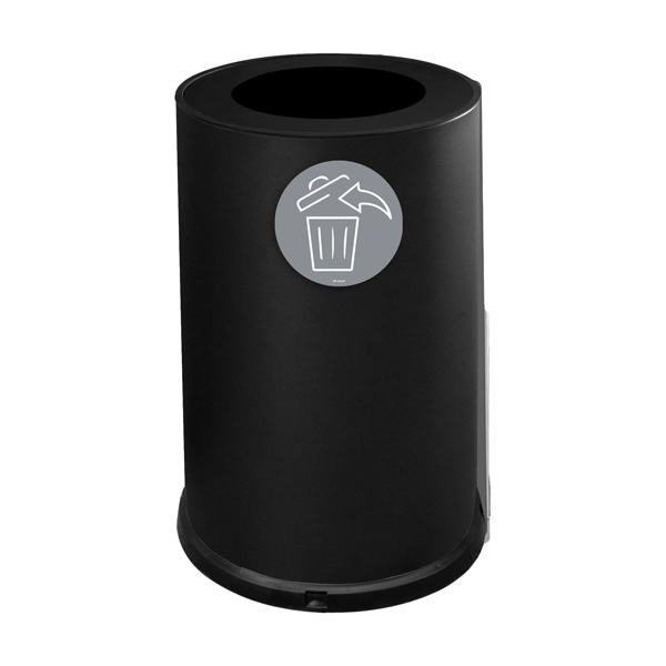  Contenitore tondo per raccolta differenziata - 1 scomparto - 100 L - nero - Stilcasa 