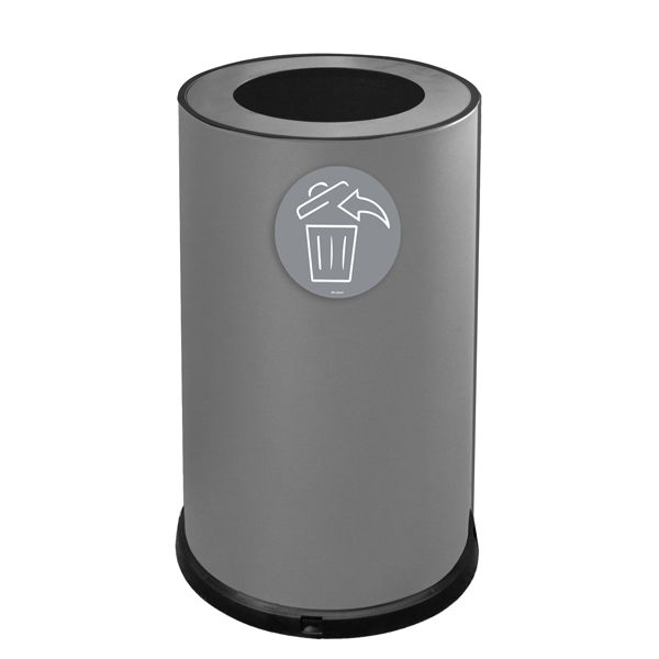  Contenitore tondo per raccolta differenziata - 1 scomparto - 100 L - grigio - Stilcasa 