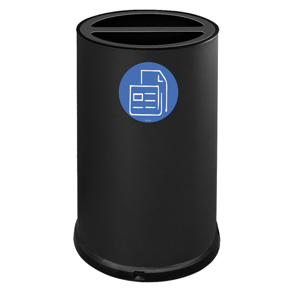  Contenitore tondo per raccolta differenziata - 2 scomparto - 100 L - nero - Stilcasa 