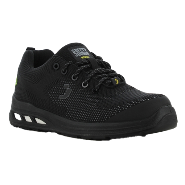  Calzatura bassa da lavoro Ecofitz S1P LOW - numero 45 - maglia riciclata - nero - Safety Jogger 