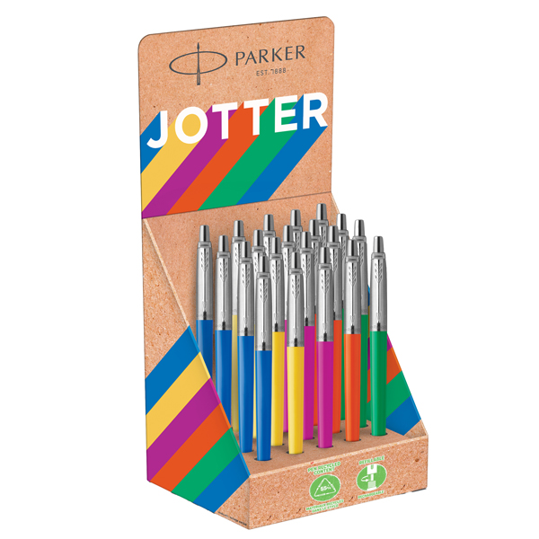  Penna a sfera Jotter Original Plastic - colori assortiti - Parker - expo 20 pezzi 