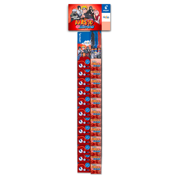  Set 3 pezzi Frixion Ball e Clicker Naruto - colori assortiti - Pilot - expo 12 pezzi 