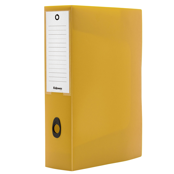  Scatola progetto Plus HOLOS - 25 x 35 cm - dorso 8 cm - giallo sabbia - Fellowes 