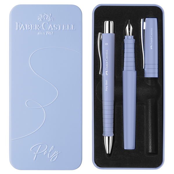  Set stilo B Poly Pen + sfera Poly Ball - punta 0,7 mm - fusto pale iris - Faber-Castell 