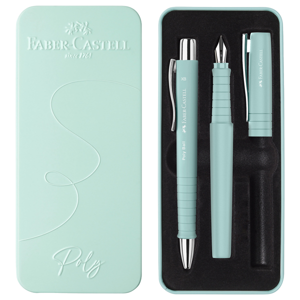  Set stilo B Poly Pen + sfera Poly Ball - punta 0,7 mm - fusto caribic blue - Faber-Castell 