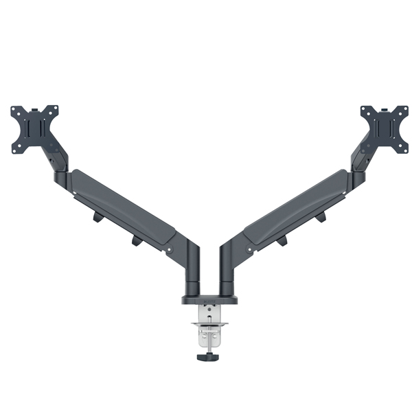  Braccio salvaspazio - per 2 monitor - grigio scuro - Leitz 