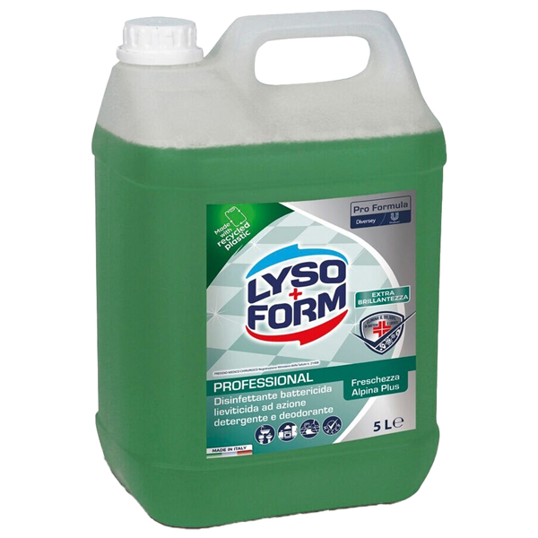  Detergente disinfettante Lysoform Plus - per pavimenti - freschezza alpina - 5 L - Lysoform 