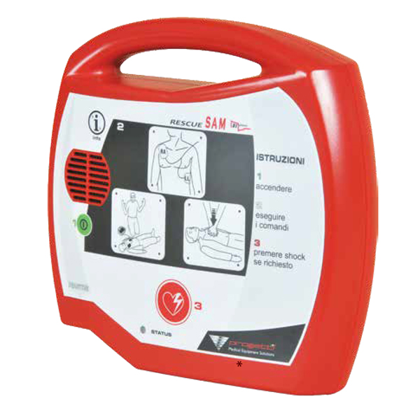  Defibrillatore semiautomatico Rescue Sam - con borsa nera - Carvel 