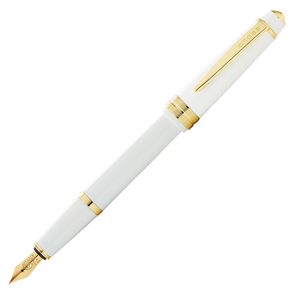  Penna stilografica Bailey Light - punta M - fusto bianco/oro - Cross 