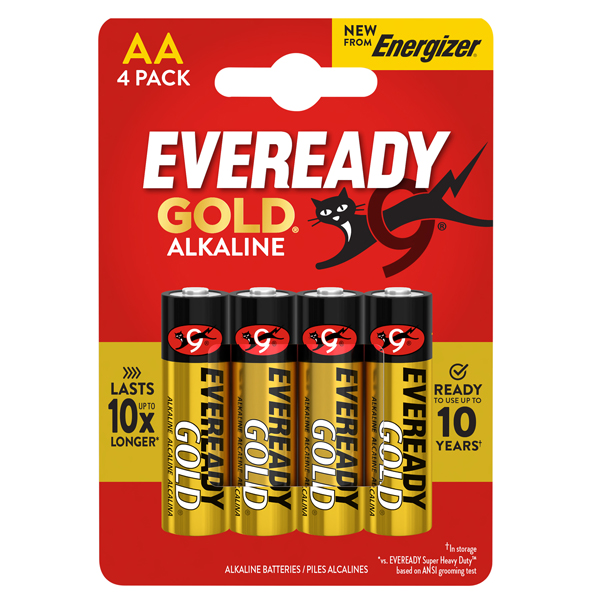  Pila stilo AA - 1,5V - Eveready Gold- alcalina - Energizer - blister 4 pezzi 