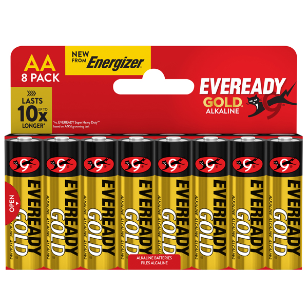  Pila stilo AA - 1,5V - Eveready Gold- alcalina - Energizer - blister 8 pezzi 