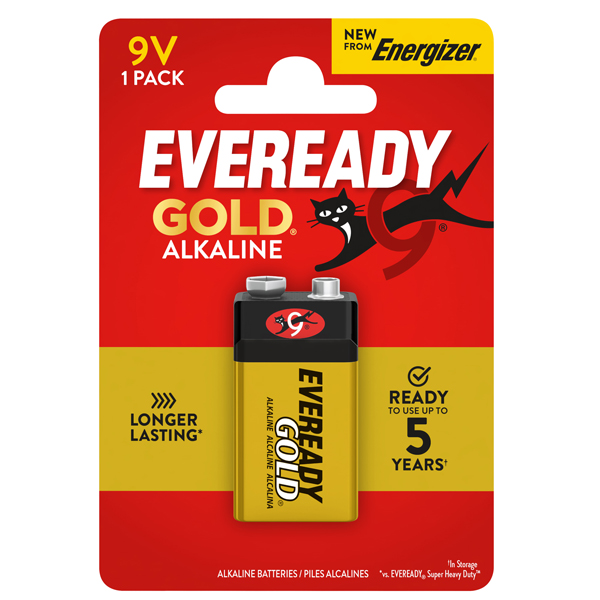  Pila Transistor - 9V - Eveready Gold- alcalina - Energizer - blister 1 pezzo 