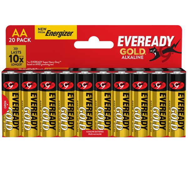  Pila stilo AA - 1,5V - Eveready Gold- alcalina - Energizer - blister 20 pezzi 