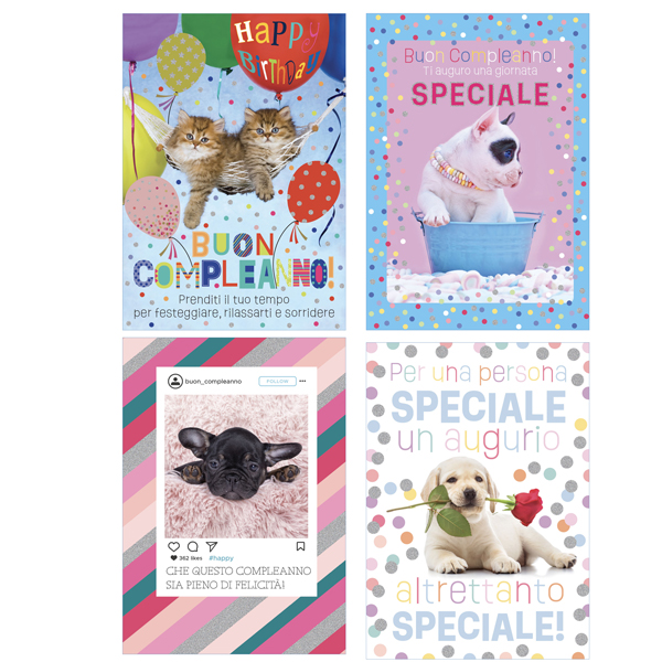  Biglietto Cani e Gatti fotografici fantasie assortite Rex Sadoch 