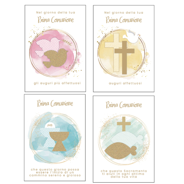  Biglietto Comunione - fantasie assortite - Sadoch 