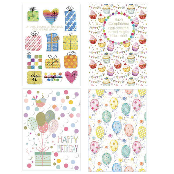  Biglietto Femminile - rilievo - fantasie assortite - Sadoch 