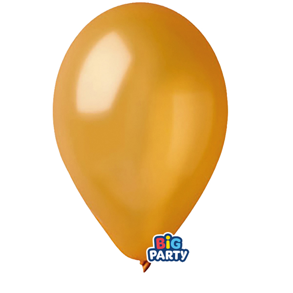  Palloncino - diametro 26 cm - lattice - metal oro - conf. 12 pezzi 