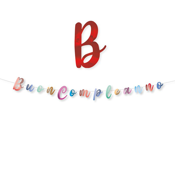  Festone Buon compleanno - in cartoncino - Big Party 