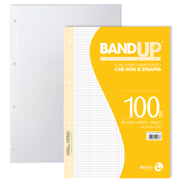  Ricambi BandUP forati rinforzati - A4 - 5mm - 100gr - BM - conf. 40 pezzi 