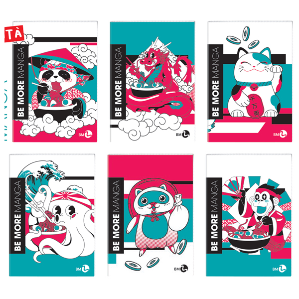  Maxiquaderno Be More Manga - A4 - 5mm - alta fogliazione - 48+2 fogli - 100 gr - BM 