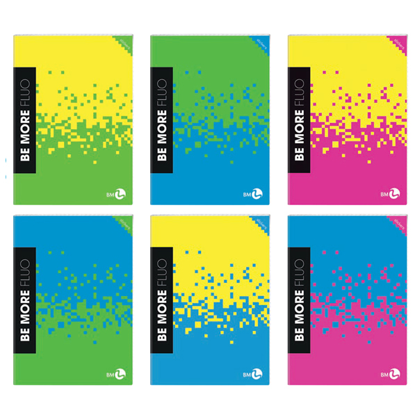  Maxiquaderno Be More Fluo - A4 - 4mm - alta fogliazione - 48+2 fogli - 100 gr - BM 