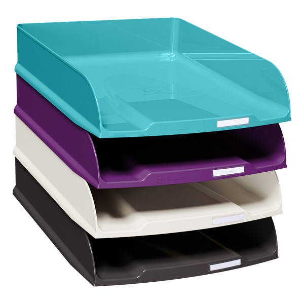  Set 4 vaschette portacorrispondenza Combo - linea Titane - 34,6 x 25,5 x 6,5cm - colori assortiti - Exacompta 