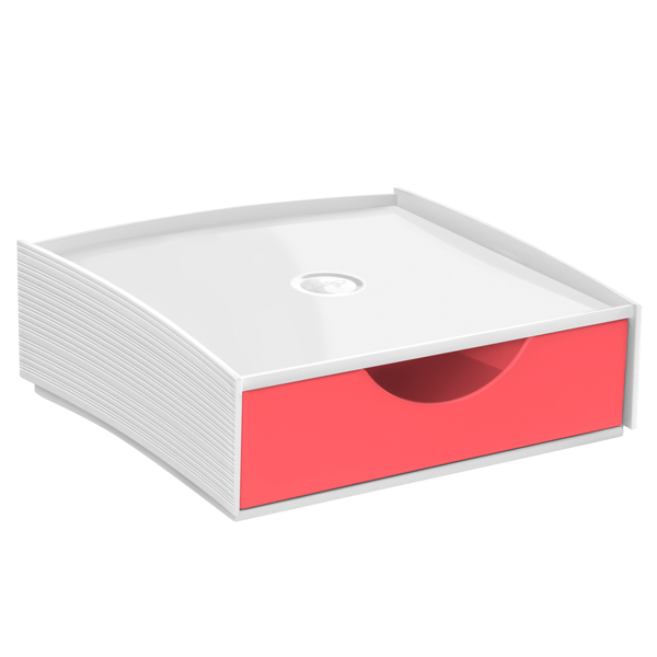  Cassettiera componibile Storage box - 18,6 x 18,5 x 6,4 cm - rosso - Cep 