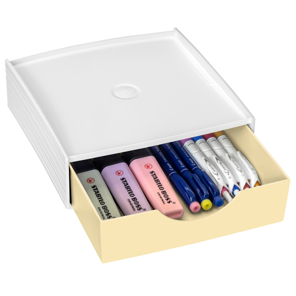  Cassettiera componibile Storage box - 18,6 x 18,5 x 6,4 cm - giallo chiaro - Cep 