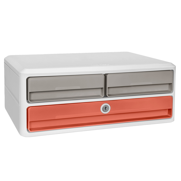  Cassettiera Moov'up Terra nova - 2 cassetti piccoli + 1 grande - 37 x 27,45 x 14,6 cm - multicolore - Cep 