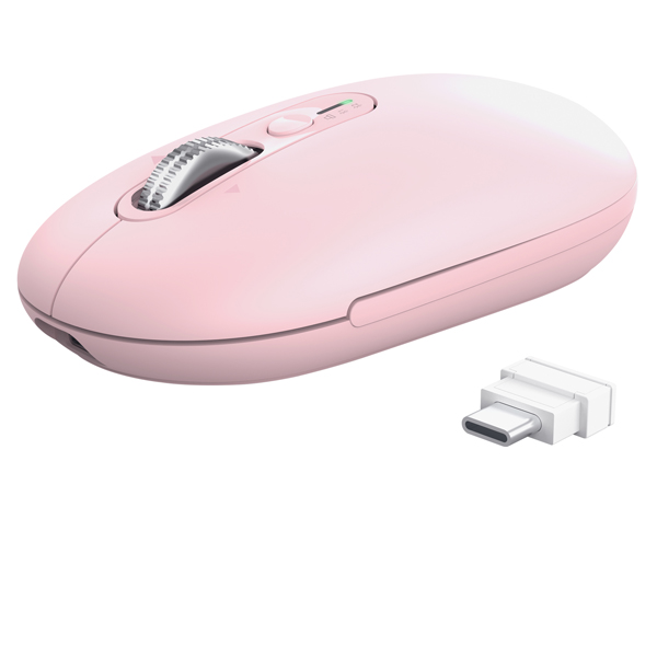  Mouse - ultrasottile - wireless - ricaricabile - Lilla - Trust 