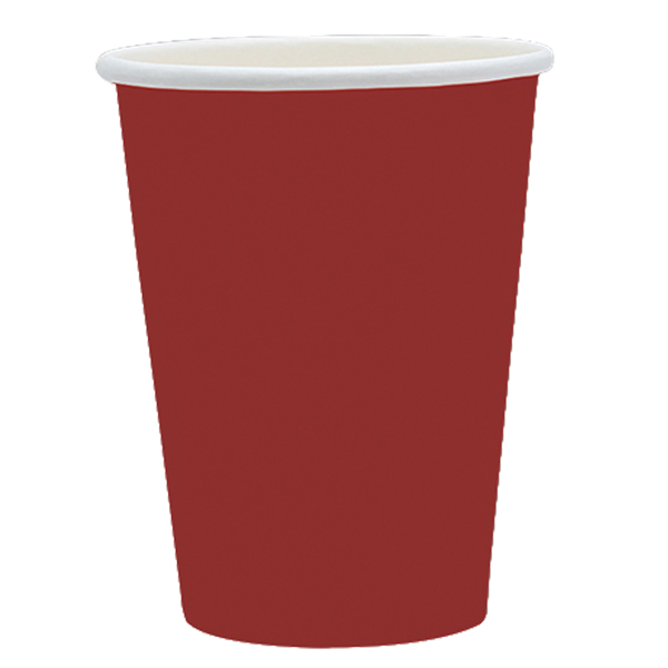  Bicchieri biodegradabili Ecocolor - 250cc - rosso intenso - Big Party - conf. 25 pezzi 