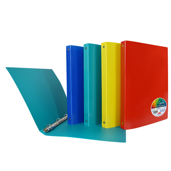  Raccoglitore Garda - 22 x 30 cm - 4 anelli tondi 16 mm - PP - colori assortiti - Plastibor 