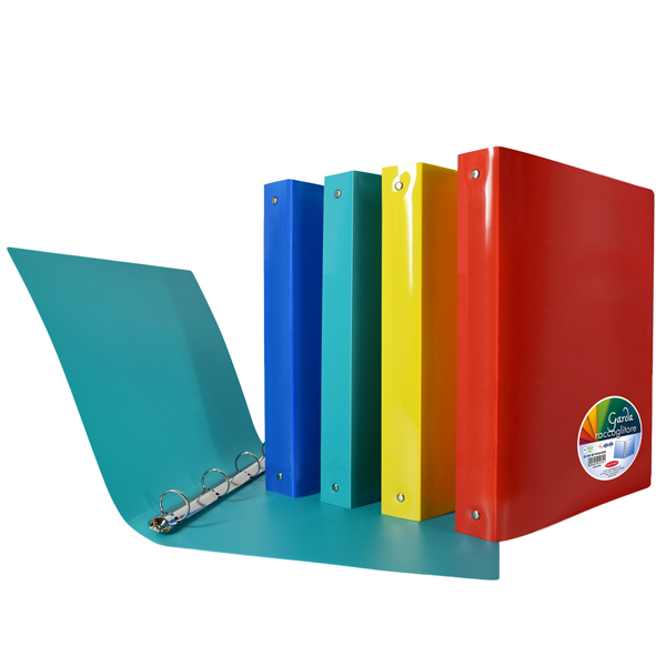  Raccoglitore Garda - 22 x 30 cm - 4 anelli tondi 25 mm - PP - colori assortiti - Plastibor 