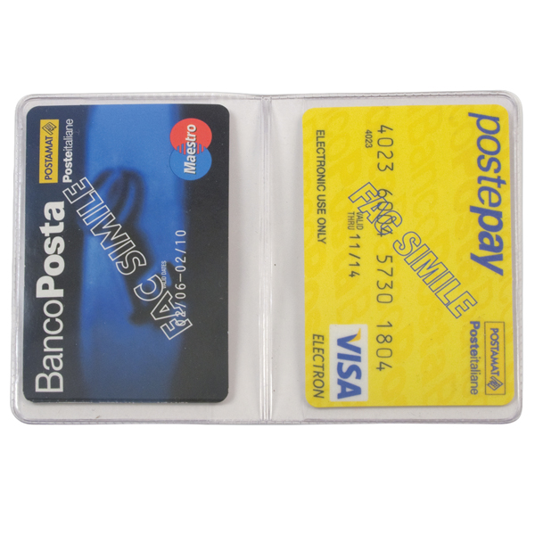  Portacard Bicard 890 - con 2 tasche a copertina - PVC - Alplast - conf. 50 pezzi 