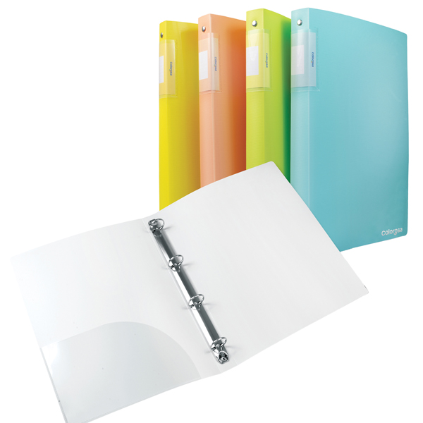  Raccoglitore Sping - A4 - 4 anelli tondi 30 mm - PP - dorso 4 cm - colori assortiti - Colorosa 