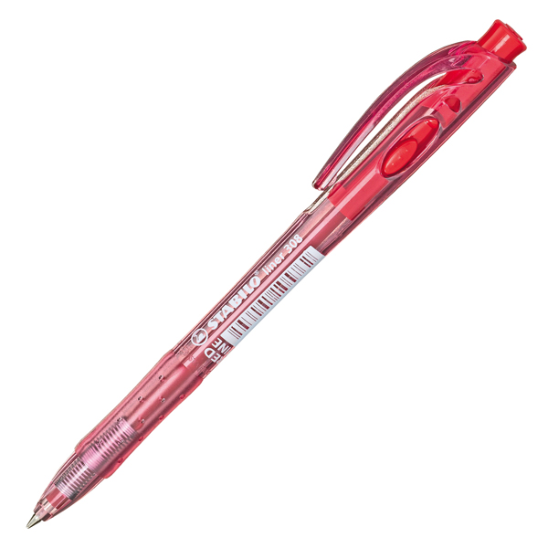  Penna a sfera a scatto Liner 308 - punta 0,7 mm - rosso - Stabilo 