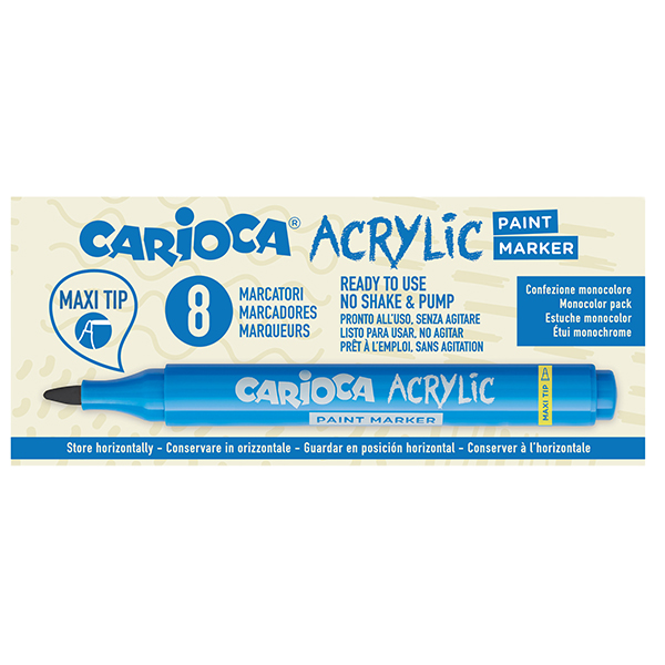  Marcatore Paint Marker acrilico - punta maxi - rosso - Carioca - conf. 8 pezzi 