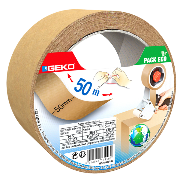  Nastro adesivo - 5 cm x 50 m - carta - avana - Geko 