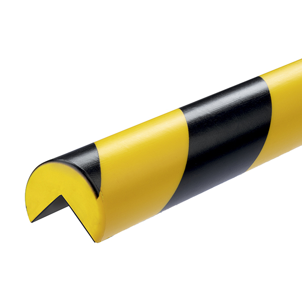  Profilo paracolpi C25R - magnetico - per superfici angolari - forma arrotondata - giallo/nero - 1 m - Durable 