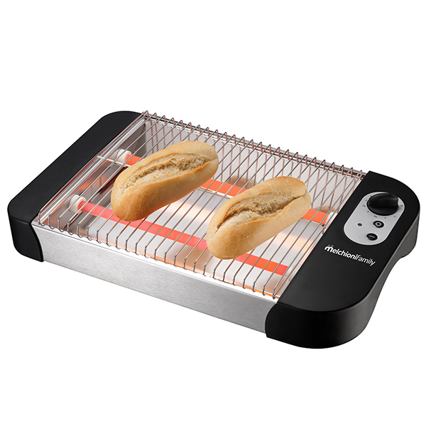  Tostiera piatta elettrica TOSTONE PLUS - 41 x 25 x 7,5 cm - 600 W - nero/argento - Melchioni family 