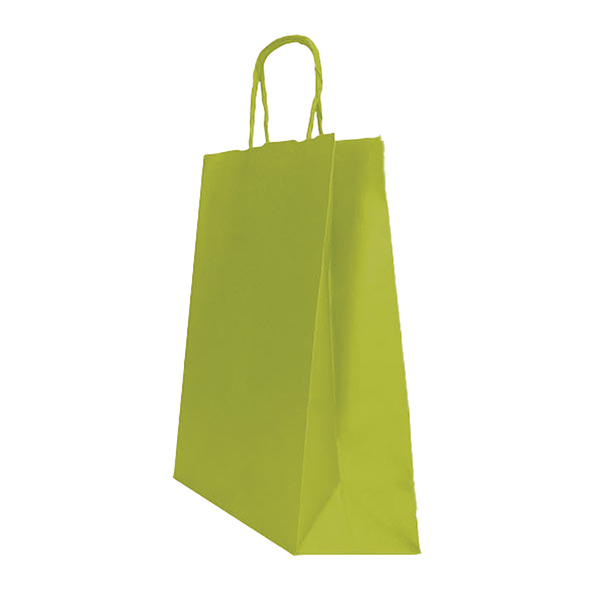  25 shoppers carta kraft 36x12x41cm twisted verde fagiolo 