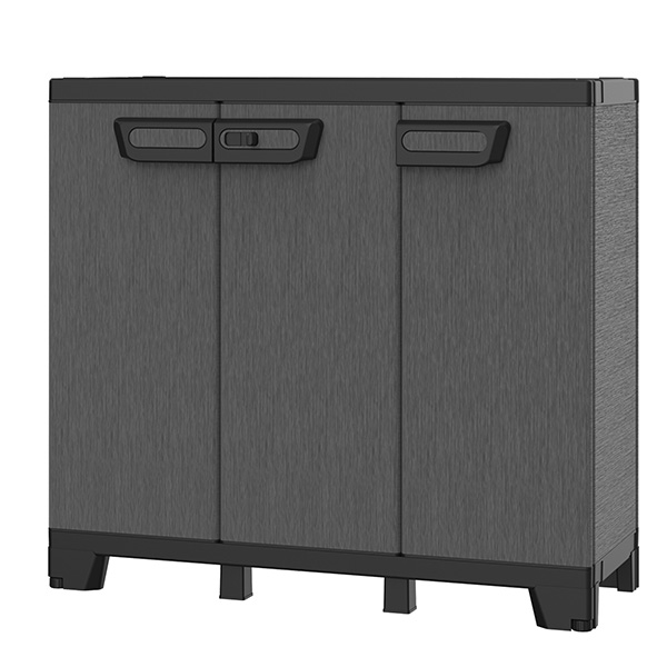  Armadio CAB102B ardesia - 3 ante - 102 x 39 x 93,5 cm - plastica - nero - Terry 