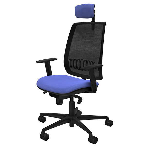  Sedia ergonomica Alares - con braccioli regolabili e poggiatesta - azzurro - Piqueras y Crespo 