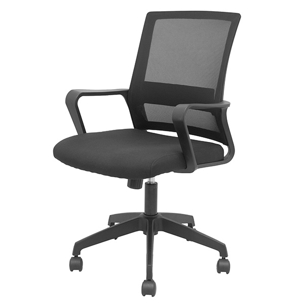  Seduta operativa Ergo 535 - con braccioli fissi e schienale in rete - nero - Piqueras y Crespo 