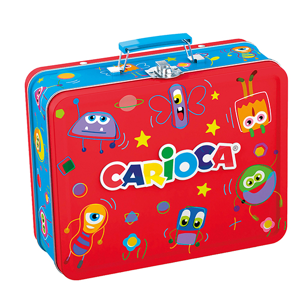  Valigetta in latta Color Kit - 80 pennarelli e album da colorare - Carioca 