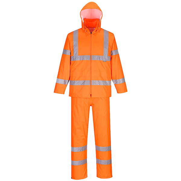  Completo antipioggia HiVi - ripiegabile - impermeabile - L - arancione fluo - Portwest 