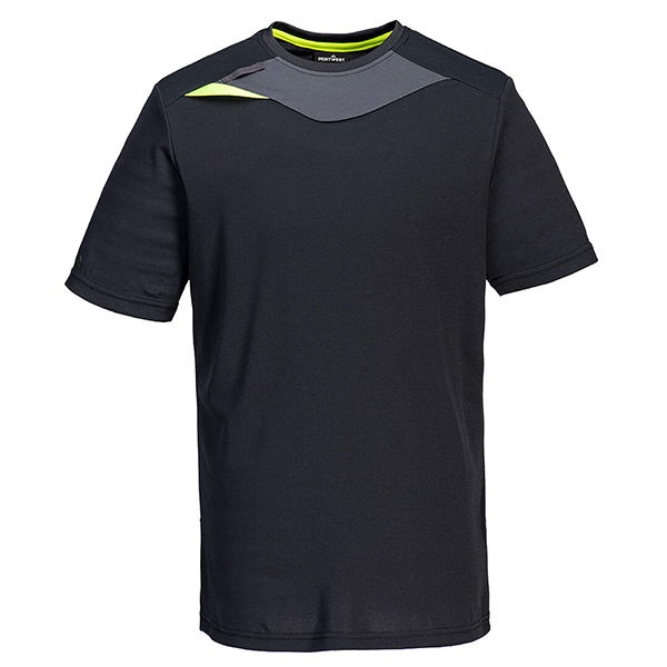  T-shirt DX4 - maniche corte - antibatterica - taglia M - nero - Portwest 