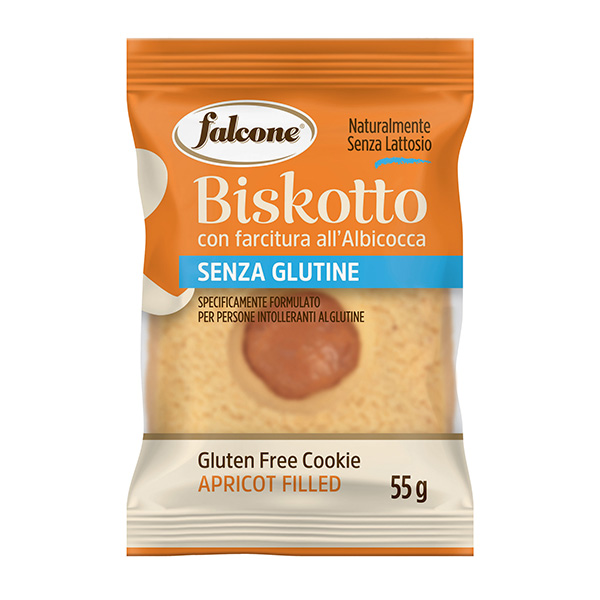  Biscotti farciti linea Biskotti - albicocca - monoporzione da 55 gr - Falcone 